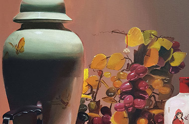 contemporary oil painting of still life. Artwork by Singapore contemporary artist