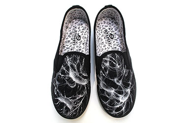 Wermdogg - Microbes (Shoes) by Singapore female artist Xinlin - Streetwear and Art- Singapore fashion handcrafted by emerging classical realism fine artists showcasing a blend of realist art philosophy and contemporary fashion culture.