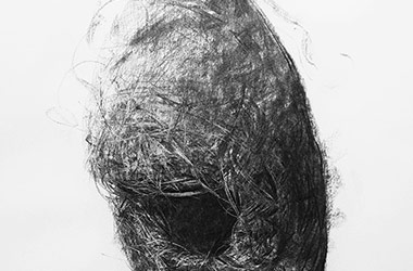 Bird Nest No.7 - Nature drawing, realism in charcoal, Singapore art class and arts scene. Beautiful artwork by Singapore contemporary artist