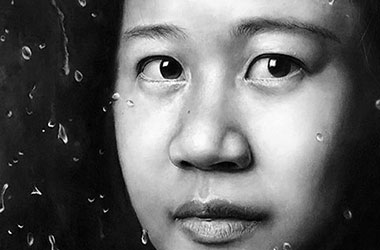 Melissa No.1 - realistic Portrait Drawing, Singapore art class and arts scene. Beautiful artwork by Singapore contemporary artist