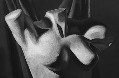 Female Torso with Drapery - Classical realism in Singapore contemporary art scene. Beautiful artwork by Singapore contemporary artist