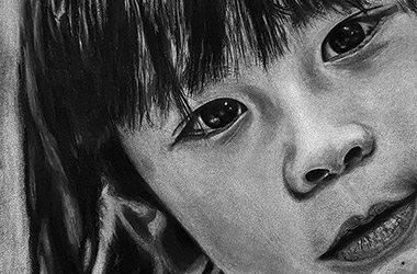 realistic charcoal drawing