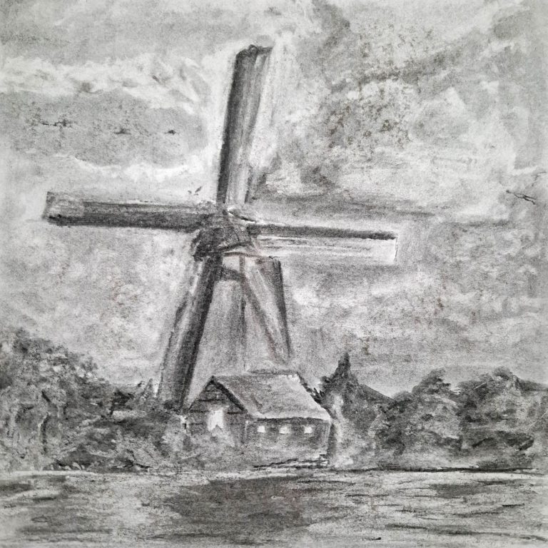 Origin — charcoal artwork by Myleene