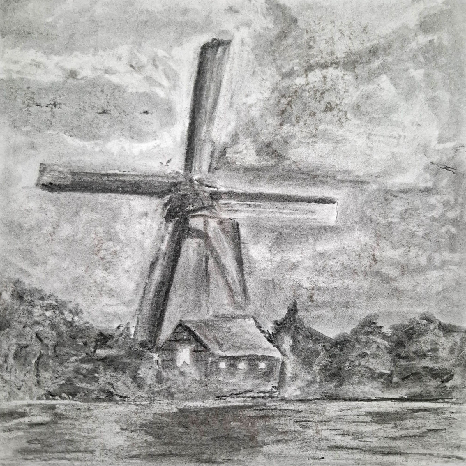 Origin — charcoal artwork by Myleene