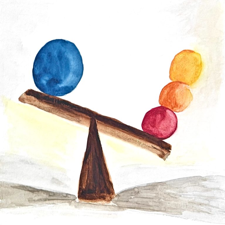 Weight — watercolour artwork by Mary Lee