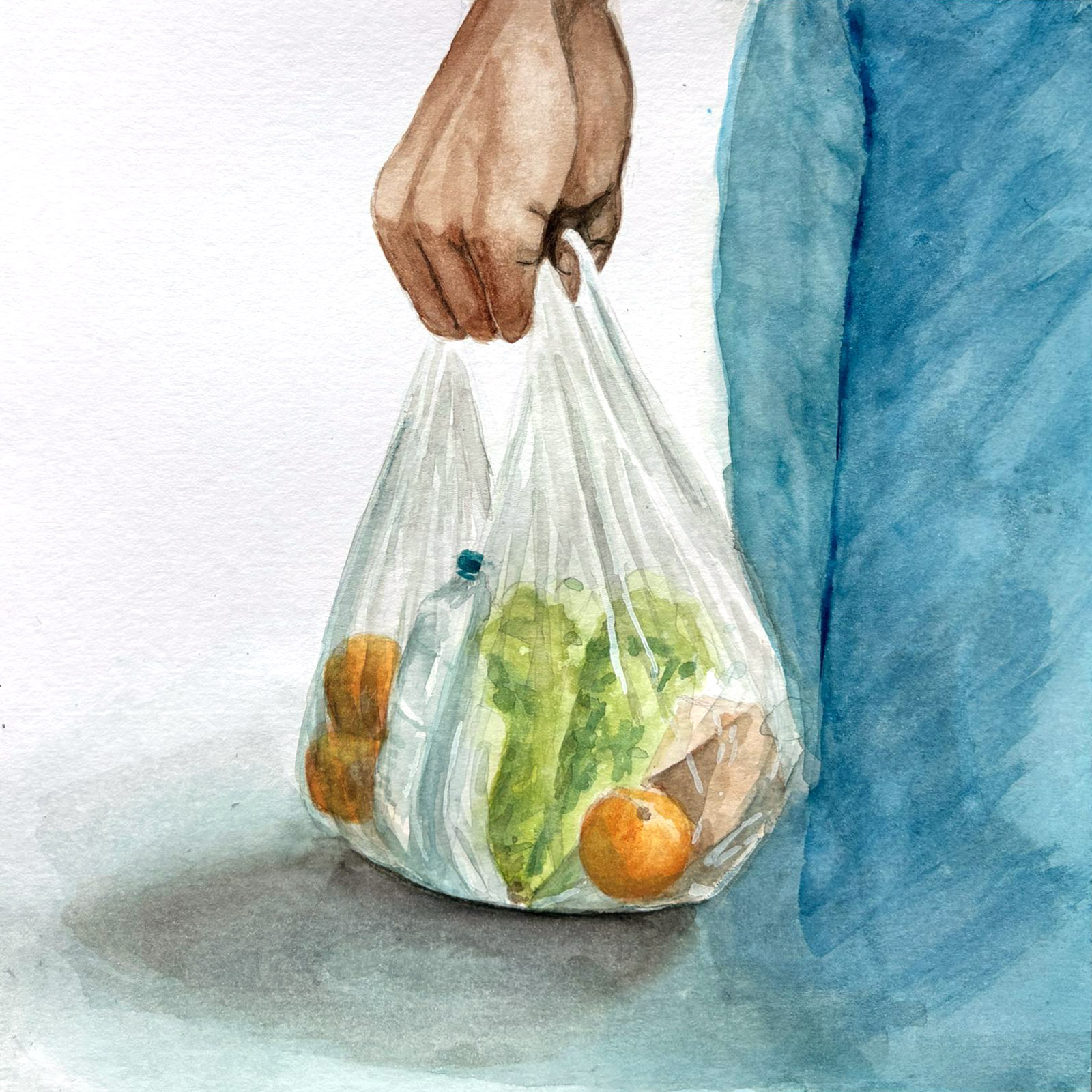 Weight — watercolour artwork by Sze Ling