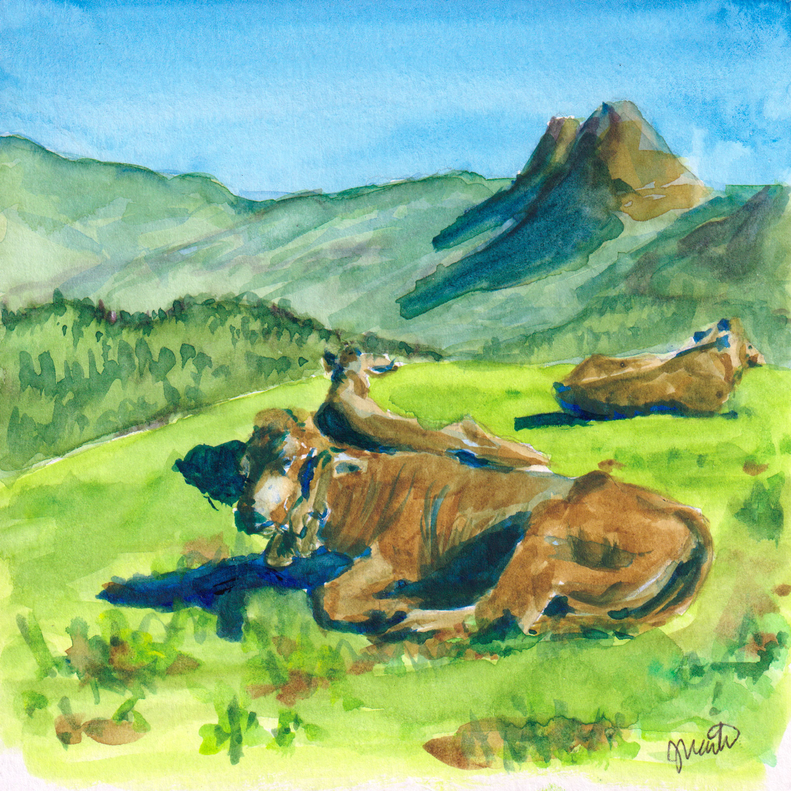 Cool — watercolour artwork by Juanita