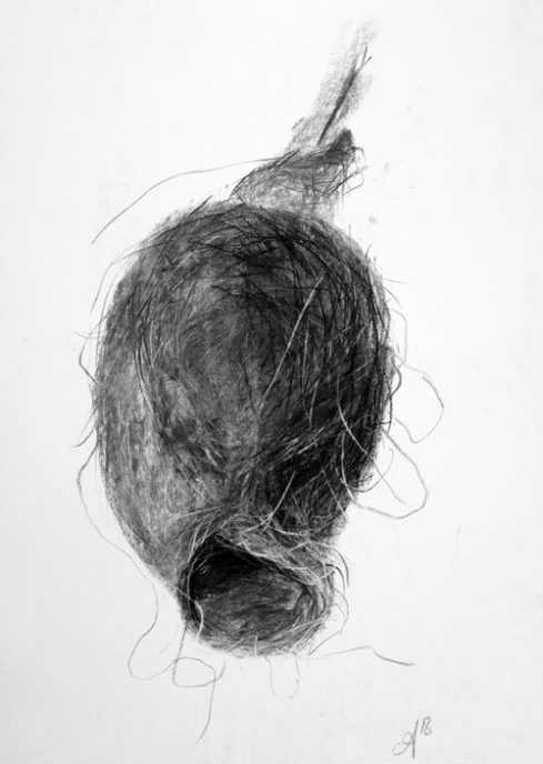 Charcoal on paper, 100 x 70 cm