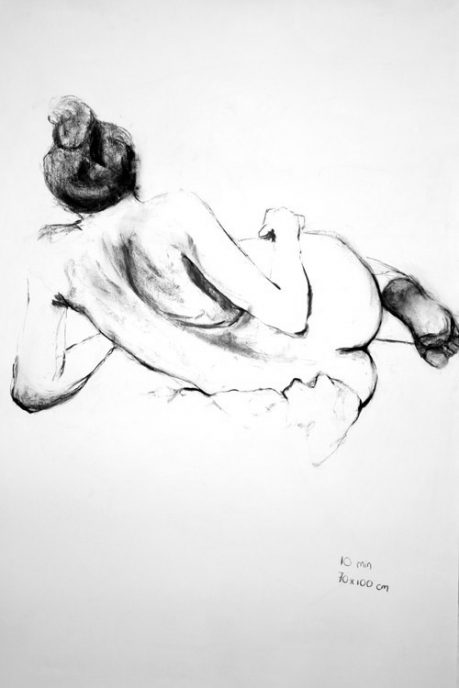 Charcoal on paper, 100 x 70 cm