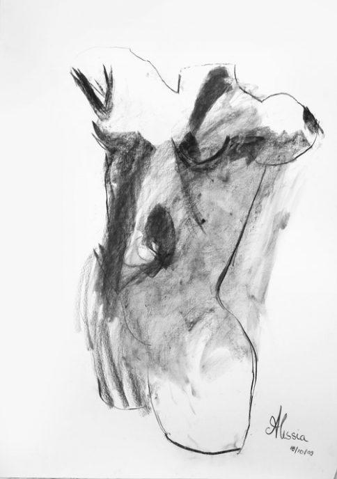 Charcoal on paper, 100 x 70 cm