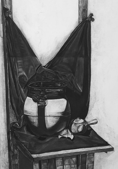 Charcoal on paper, 100 x 70 cm