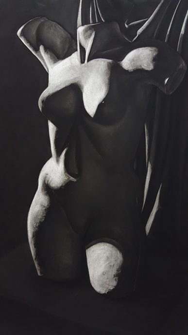 Charcoal on paper, 100 x 70 cm