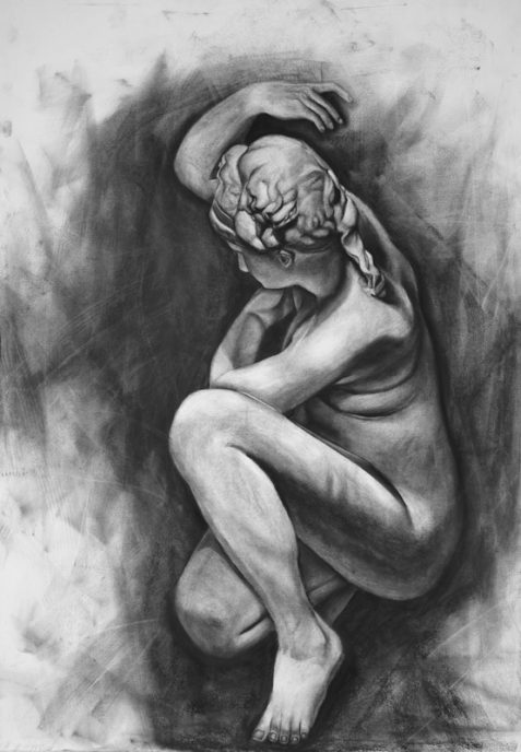 Charcoal on paper, 100 x 70 cm