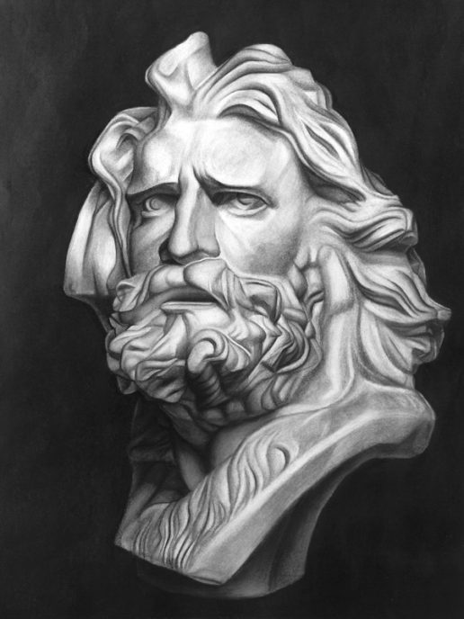 Charcoal on paper, 100 x 70 cm