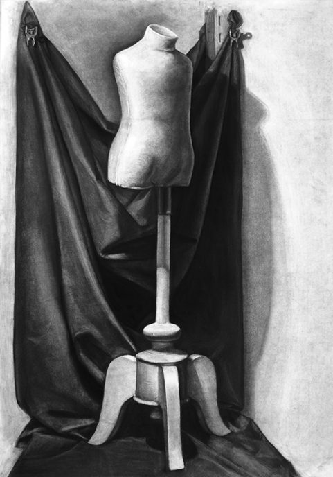 Charcoal on paper, 100 x 70 cm