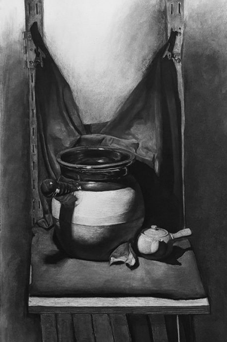 Charcoal on paper, 100 x 70 cm
