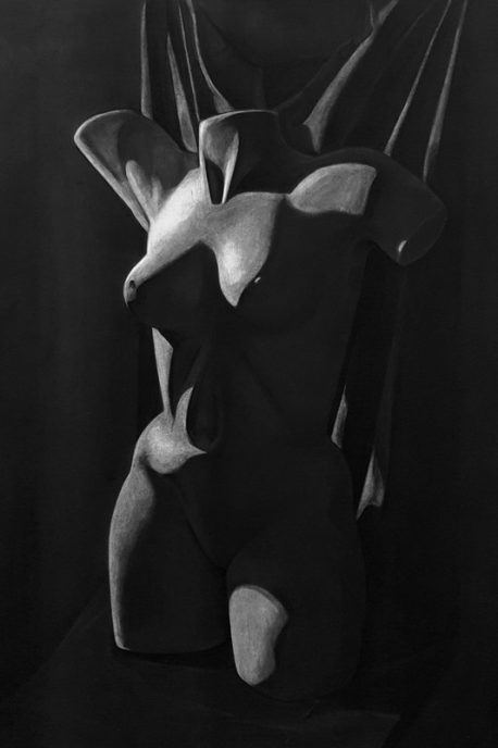 Charcoal on paper, 100 x 70 cm