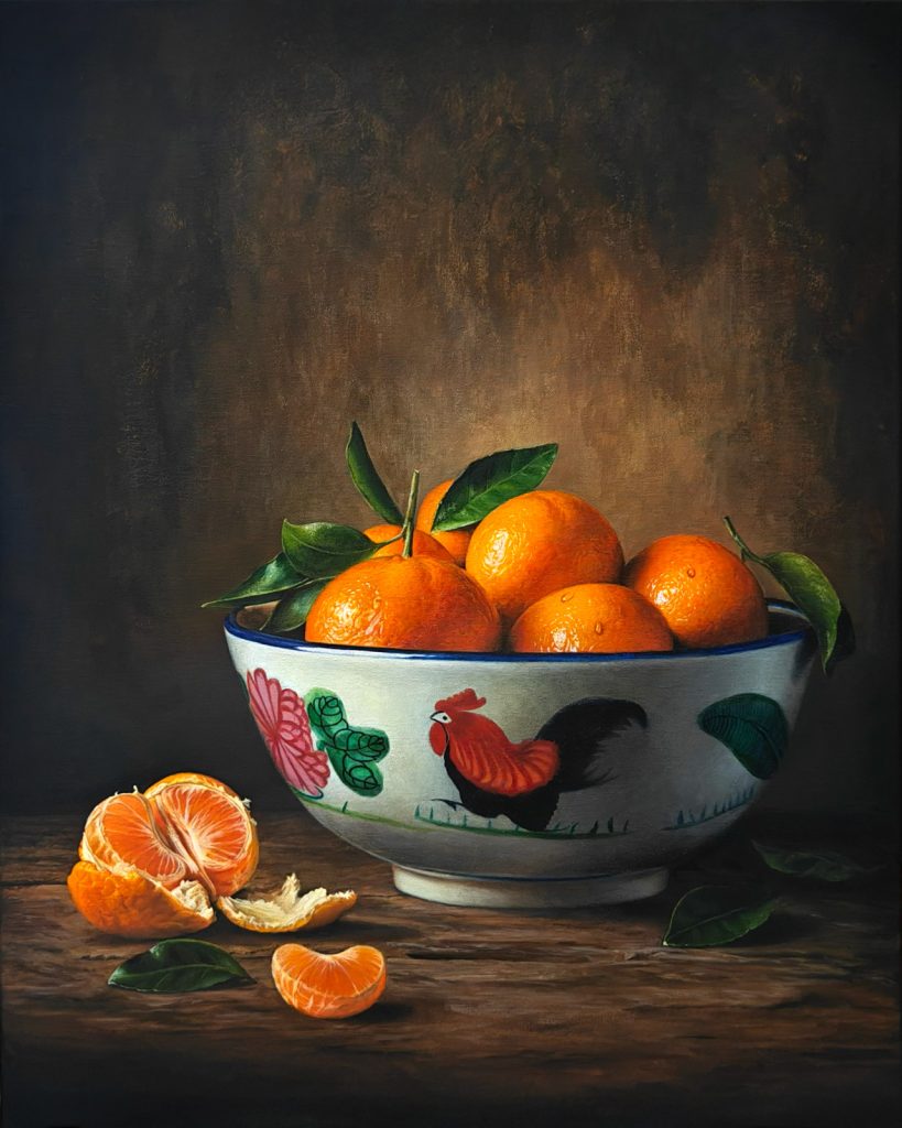 Still Life with Rooster Bowl by Liu Ling