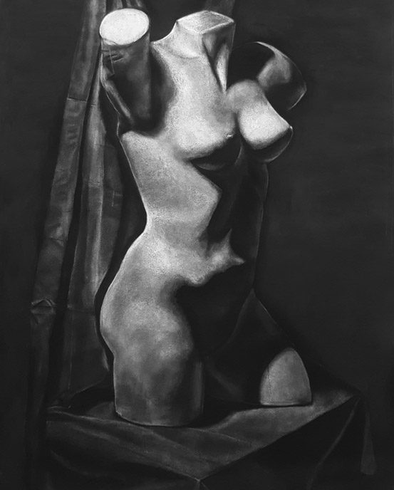 Charcoal on paper, 100 x 70 cm