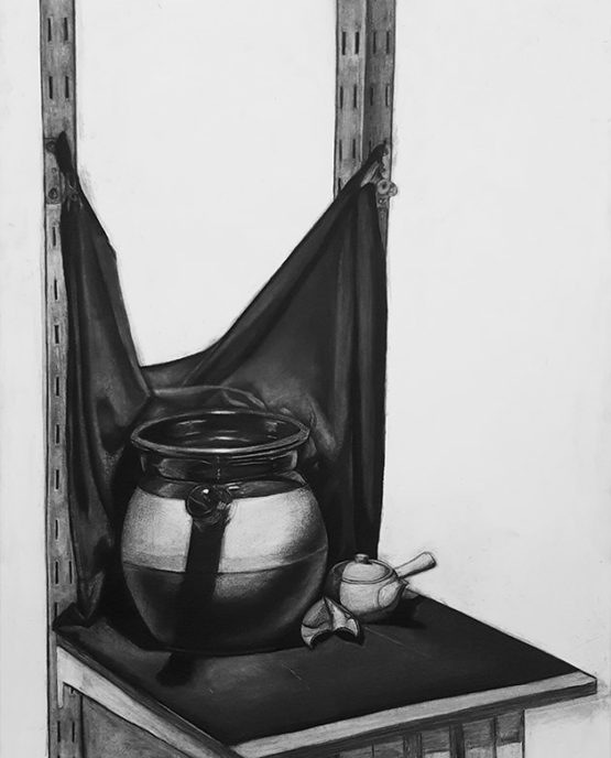Charcoal on paper, 100 x 70 cm